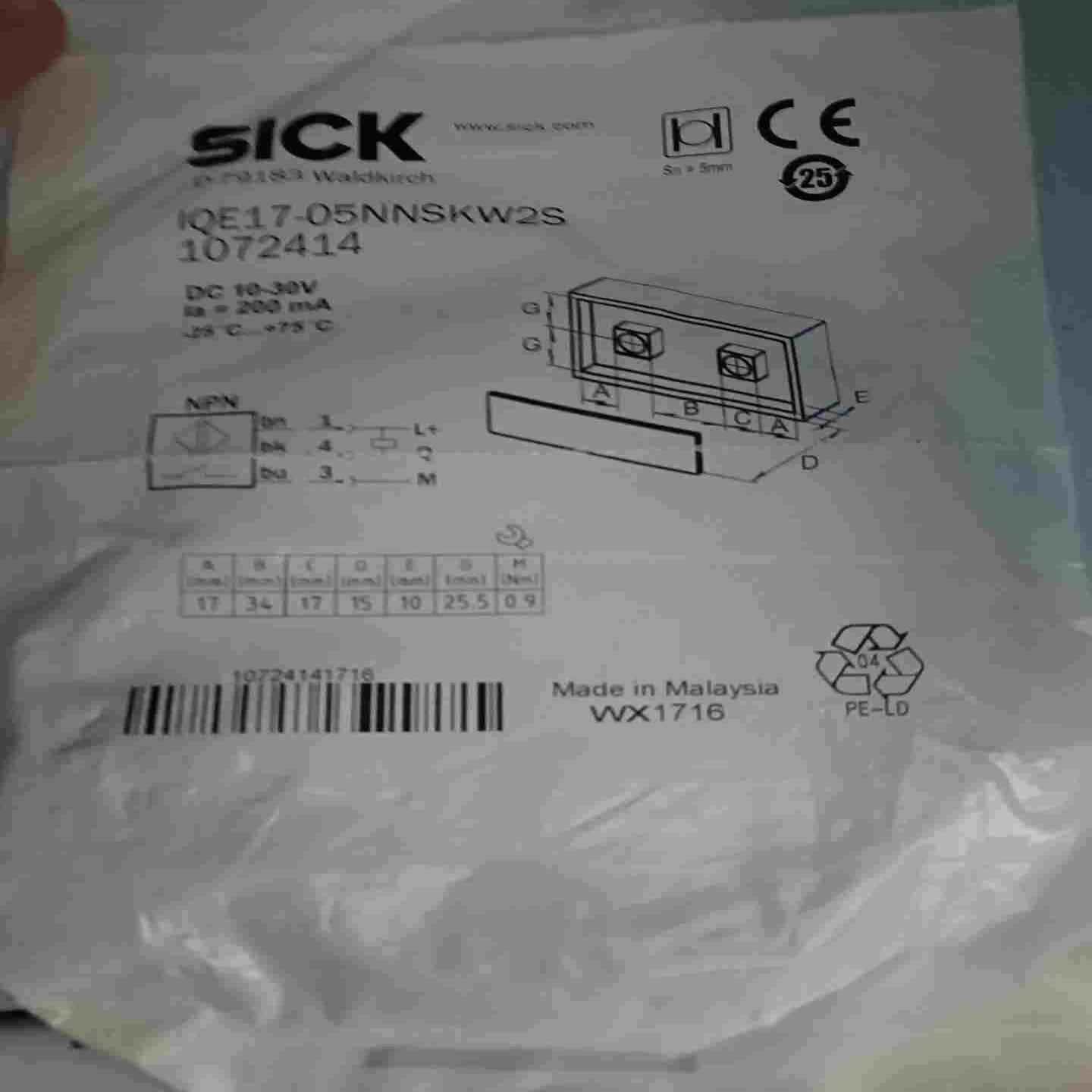 SICK西克传感器 IQE17-05NNSKW2S 1072~询价