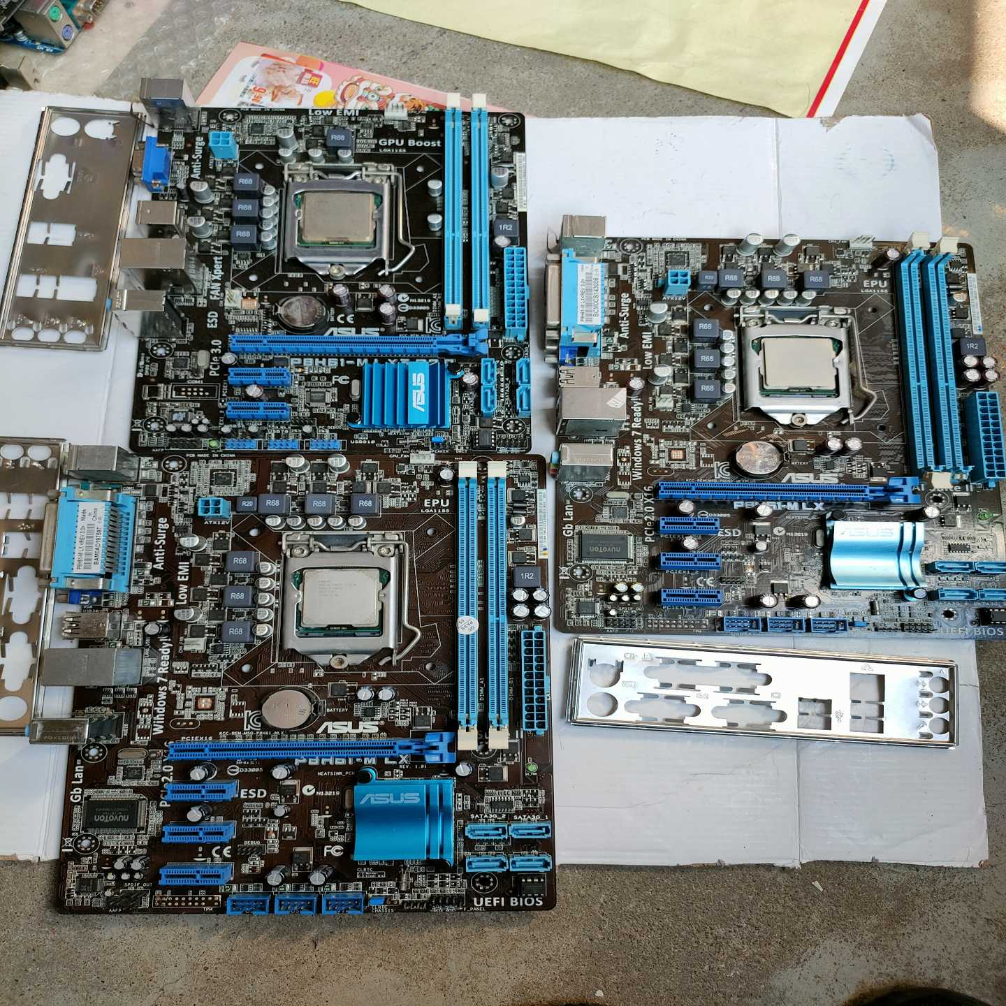 议价拆机三套华硕H61主板+ⅰ3-2100Cpu套装,品像如图,