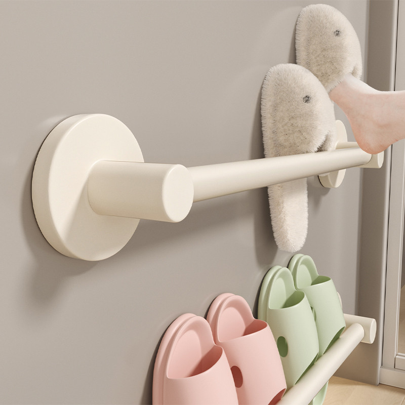 浴室拖鞋架免打孔卫生间鞋架入户壁挂太空铝洗澡鞋架收纳架奶