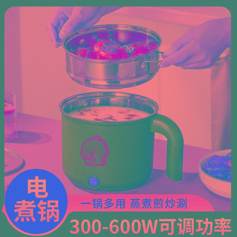 多功能小电锅煎炒蒸煮炖学生宿舍两层小电煮锅便宜电蒸锅电热火锅