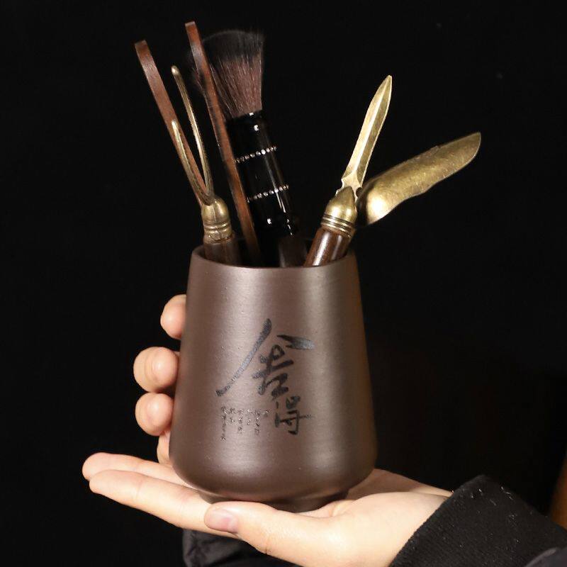 六君子套装茶具配件全套茶夹养壶笔镊子茶针茶匙茶勺茶铲笔筒