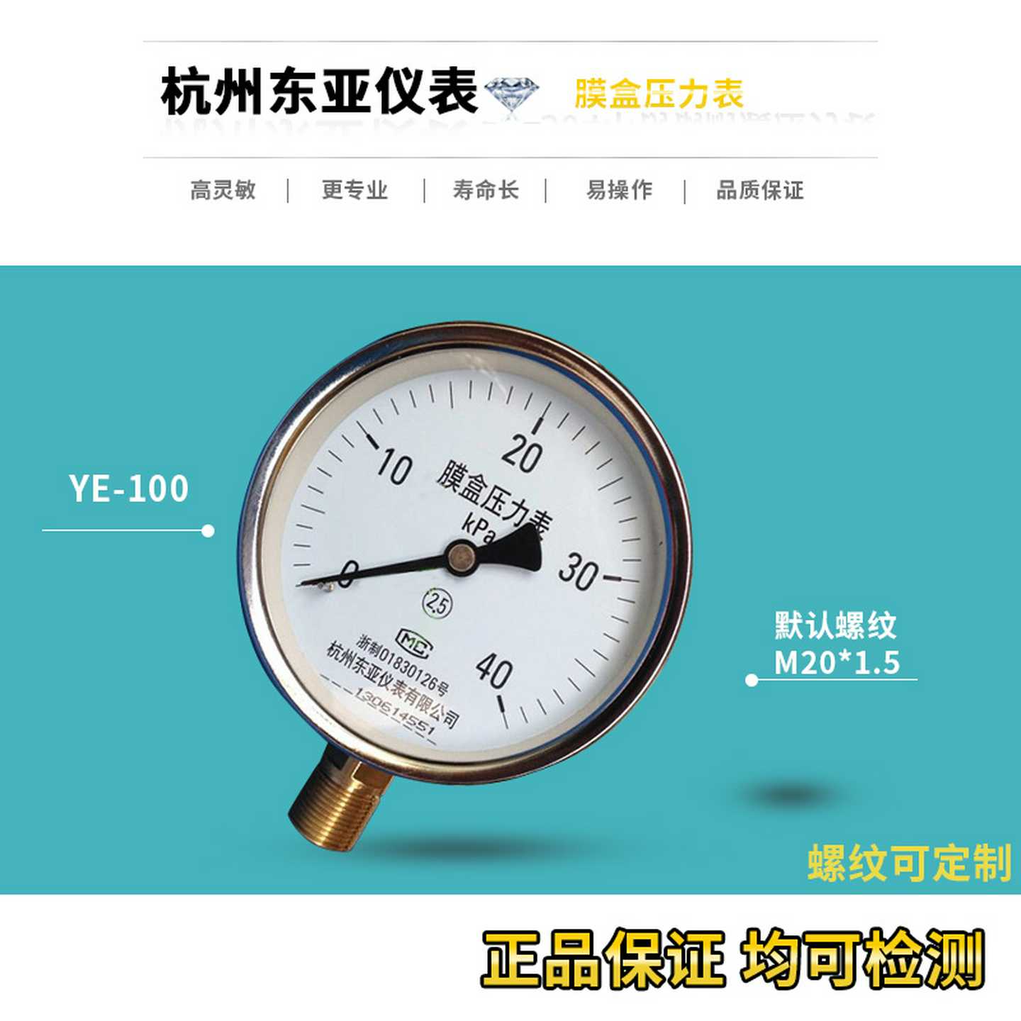 杭州东亚仪表 膜盒压力表 微压其它元器件