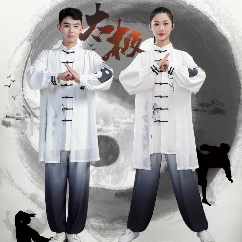 太极拳练功女成人八段锦武术表演服太极服男服装练功服新款高端
