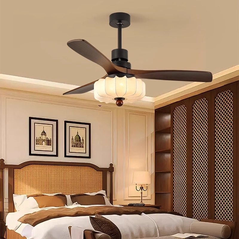 宋代美学风扇灯2025新款中古胡桃木客厅餐厅卧室灯护眼布艺吊扇灯,家装灯饰光源,风扇灯,淘宝优惠券,粉丝福利购,淘宝优惠卷