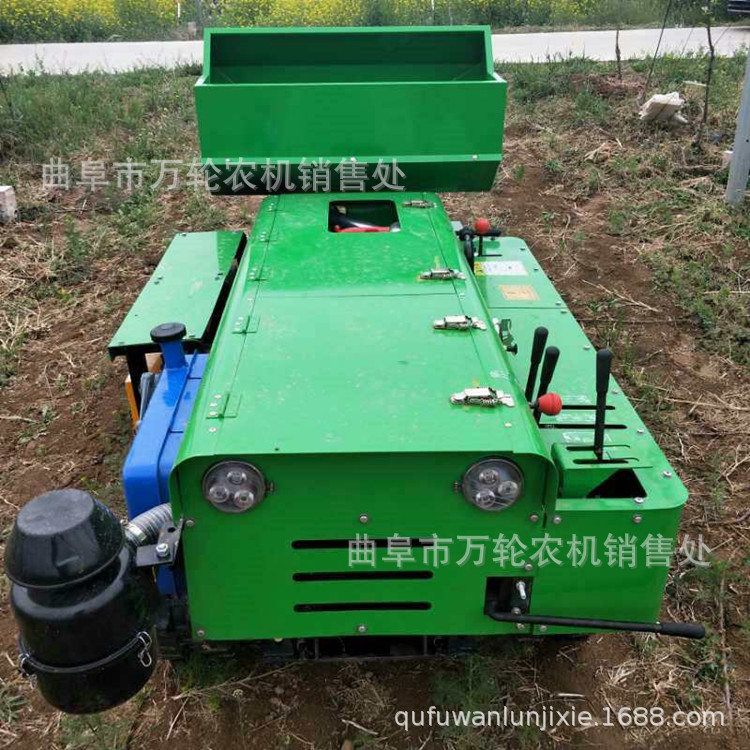 农用履带式果园开沟施肥回填机 柴油电启动履带式旋耕除草机