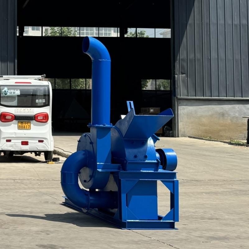 500型双口树枝树杈粉碎机除尘锯末粉碎机多功能型木屑粉碎机