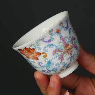 家用陶瓷个人专用茶杯主人杯单杯泡茶客人杯子品茗杯功夫茶具 中式