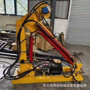 平台0.5T 卡车汽车渔船用折叠车载吊装 2T吊臂小型液压货车吊机