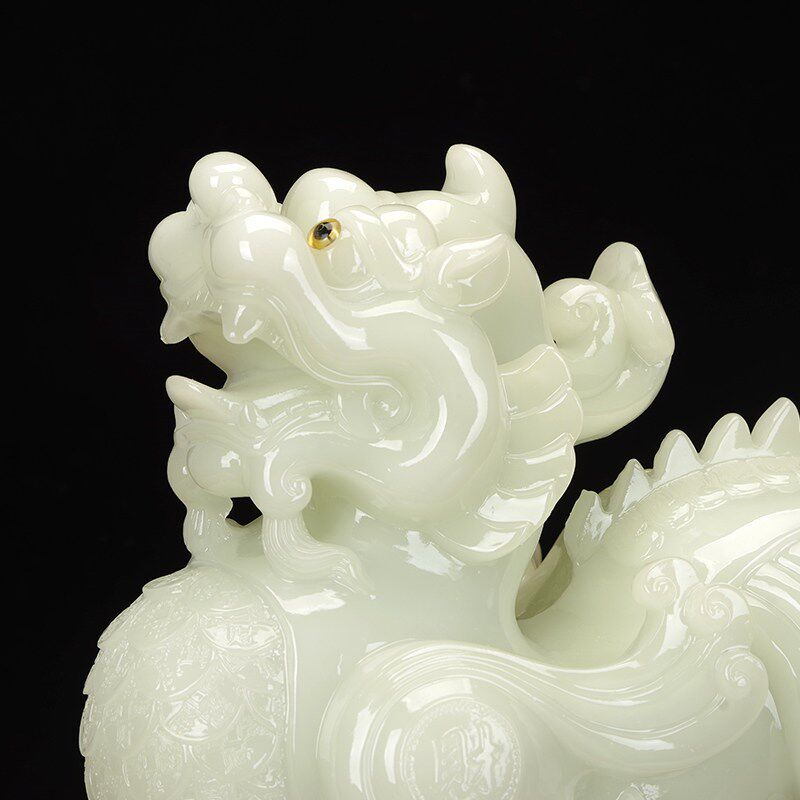 玉石招财貔貅摆件皮丘一对客厅装饰品家居风水办公室店铺开业礼品