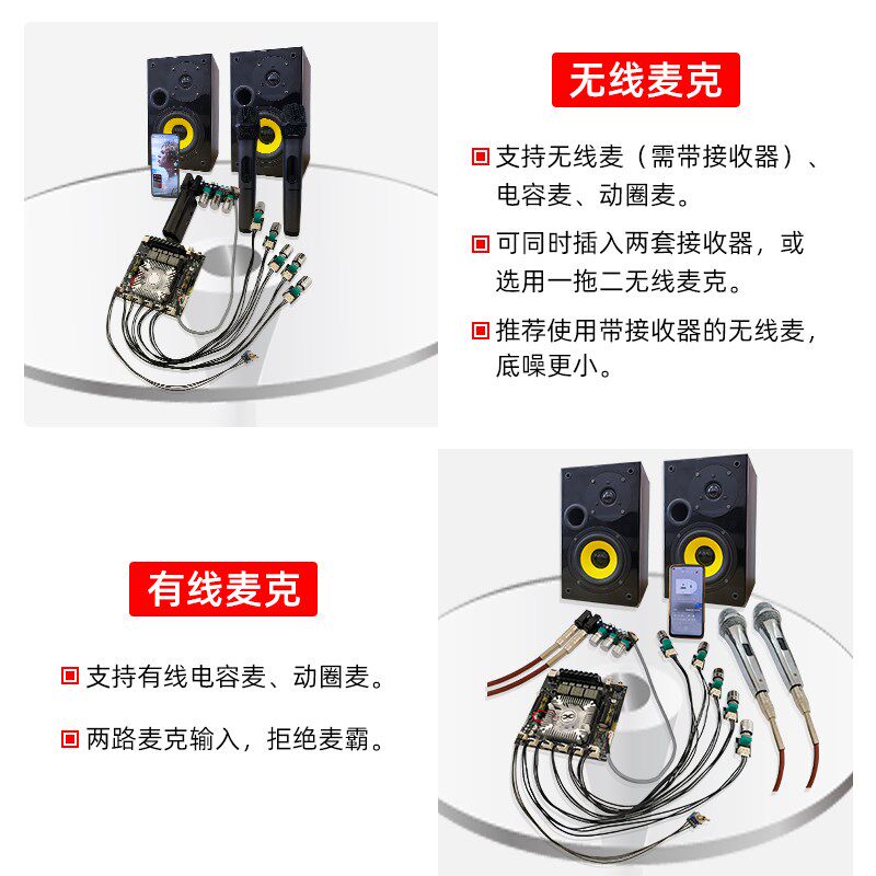 L1引线式大功率卡拉OK功放一体机2.1声道蓝牙功放板220W*2+350W
