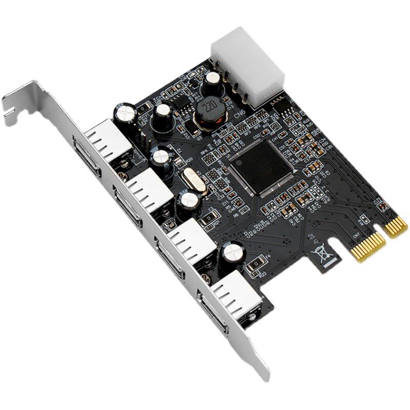 PCIE转USB2.0扩展卡PCI-E四口usb转接卡支持鼠标键盘免驱MOS CHIP