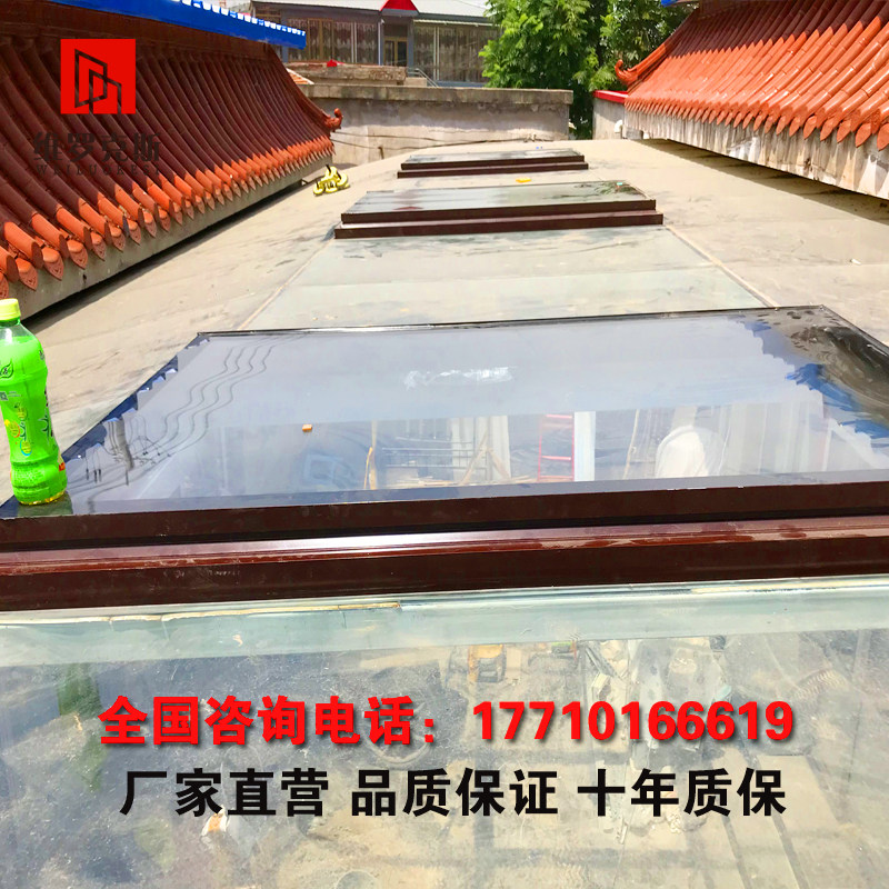 北京别墅钢化玻璃铝合金天窗玻璃阳光房天窗无缝焊接电动遥控窗户