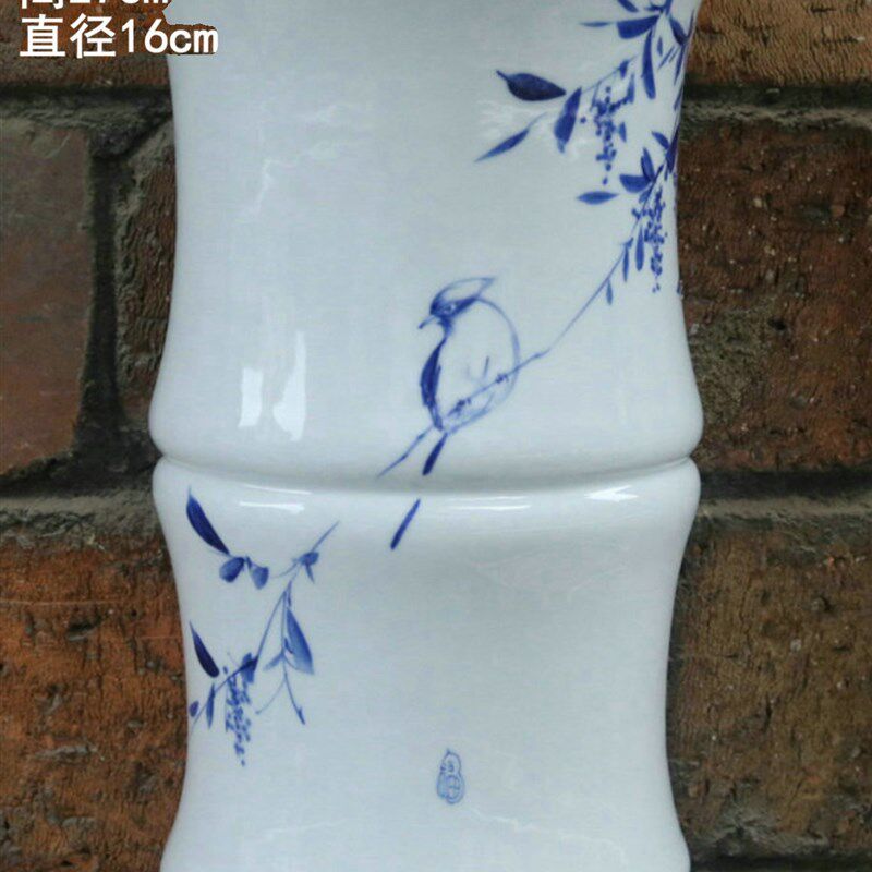 景德镇陶瓷器手绘青花大号挂瓶壁挂半瓶水掊挂件花瓶挂饰墙饰壁饰