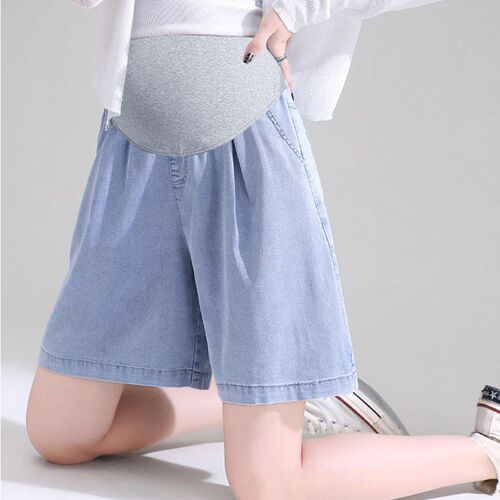 孕妇短裤夏季薄款五分阔腿裤天丝宽松外穿休闲托腹裤孕妇裤夏装