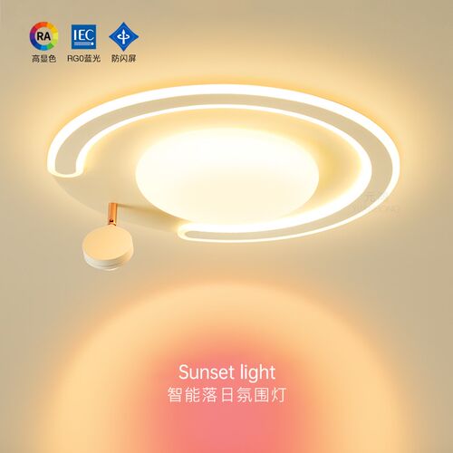 2026新款创意卧室灯落日灯led吸顶灯客厅灯主卧房间氛围夕阳灯具