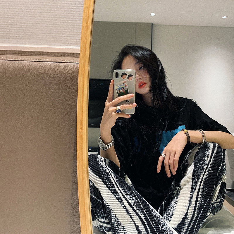 孕妇打底裤外穿时尚长裤子孕早期夏季薄款运动阔腿裤孕妇夏装套装
