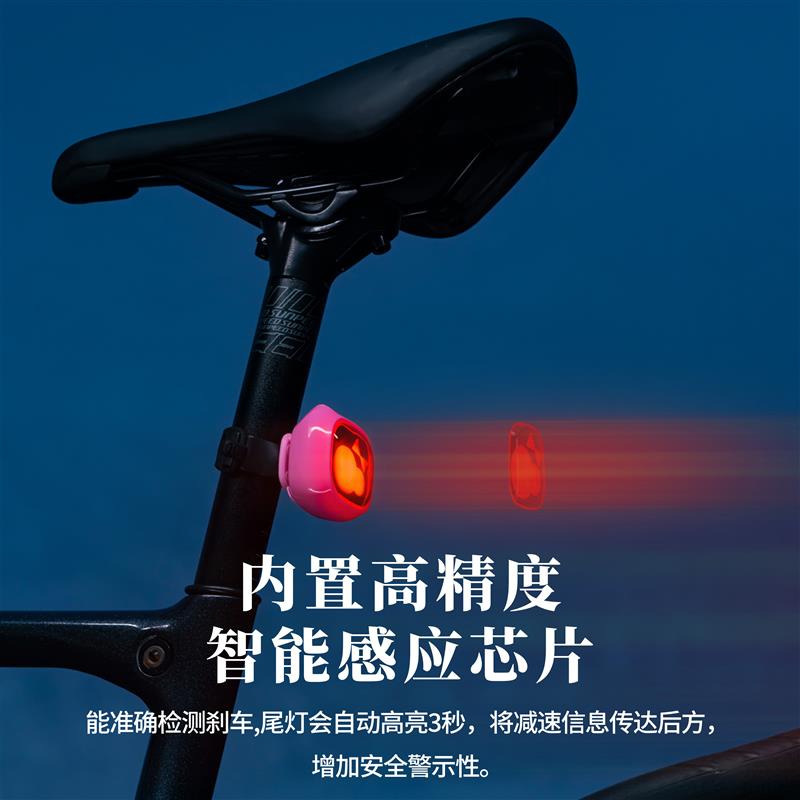 LITERIDE微骑创意表情自行车尾灯夜骑灯儿童公路山地车骑行警示灯
