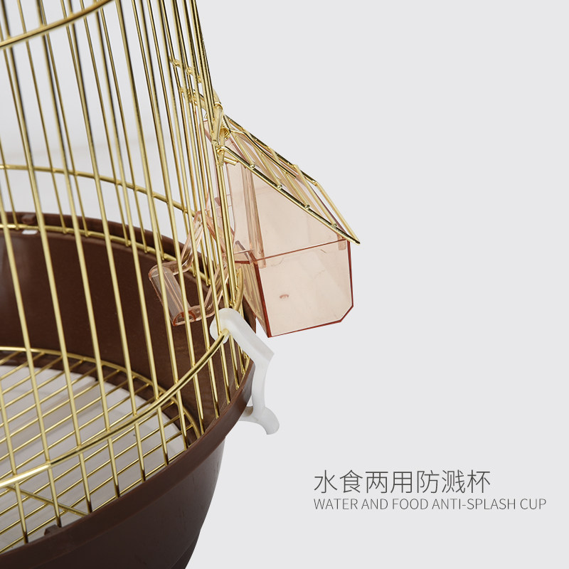 牡丹鹦鹉玄凤文鸟八哥镀金虎皮包邮大号圆形金属伸缩挂架鸟笼