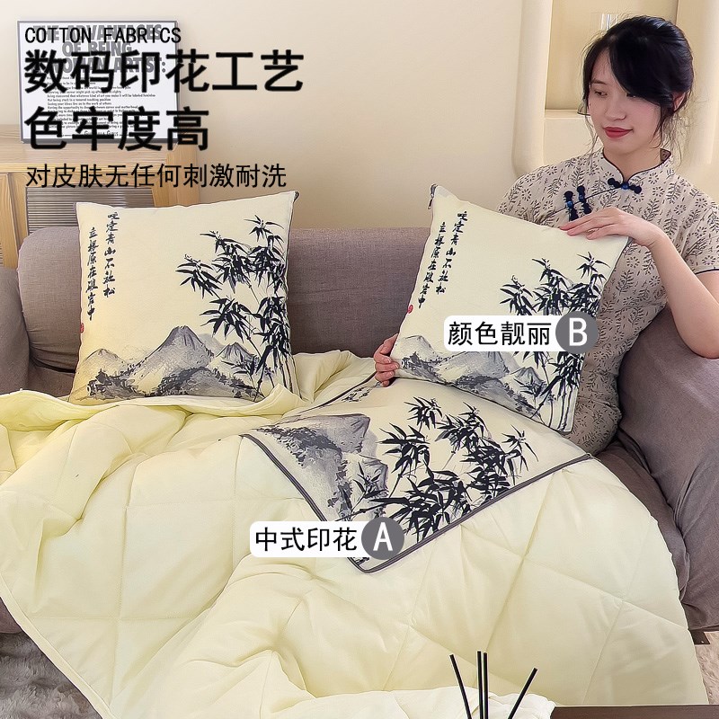 二合一中式抱枕被子两用空调被午睡毯车用靠枕办公室毯子小车枕头
