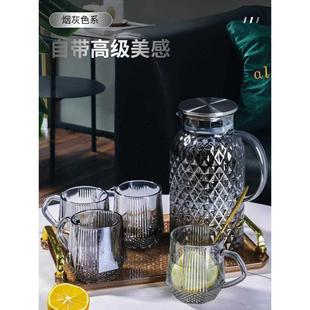 茶杯待客玻璃杯喝水杯子高级感轻奢高硼硅水壶 玻璃水杯家用套装