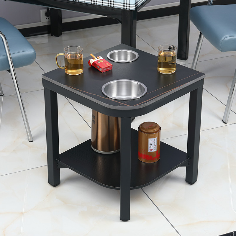 棋牌室专用茶几麻将机岩板茶水架茶楼房间麻将桌馆高档实木小边几