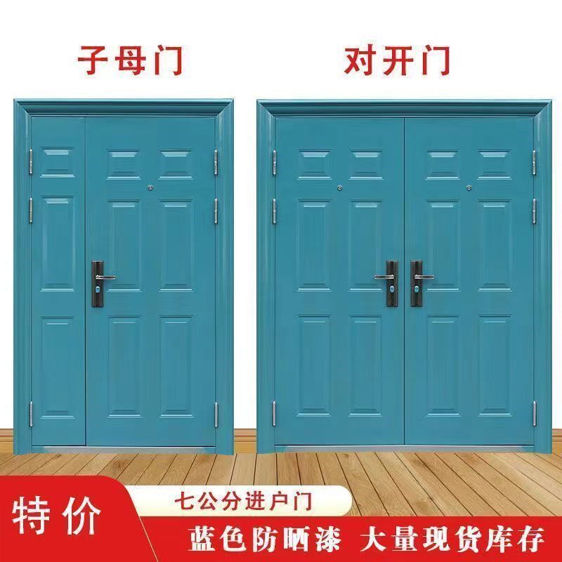 定制单板工程双开门储藏间铁门单门入户门铁皮防盗门钢质家用进户