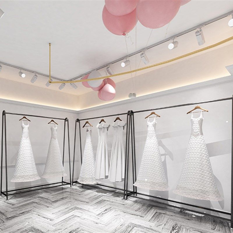 铁艺服装店专用展示架落地式简约挂衣服架子女装店货架婚纱礼服架
