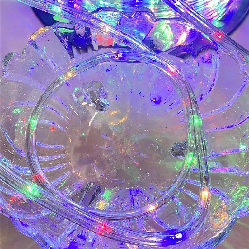 LED彩灯串圆二线灯带彩虹管霓虹灯室外工程防水造型装饰灯管子灯