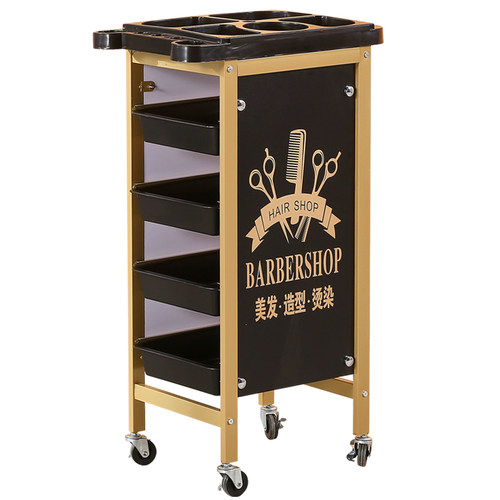 美容美发推车发廊工具车理发店烫染置物架美甲复古杠子抽屉工具柜
