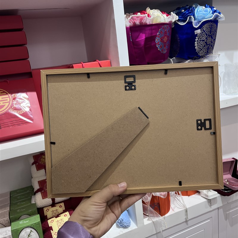蒙古族相框画框摆台实木简约结婚照相框蒙古族领证登记照婚姻证