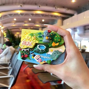 韩国济州岛JEJU橘子西归浦海女树脂冰箱贴旅游高颜值纪念品伴手礼