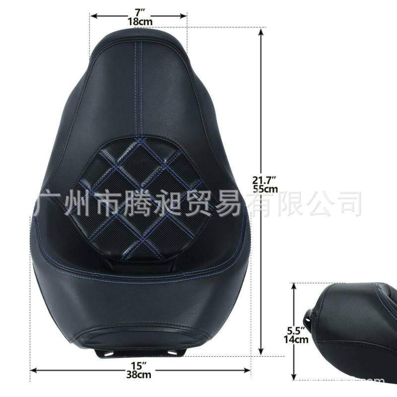 适用于哈雷2009-2020年路王旅行者街道滑翔PU皮革驾驶员乘客座椅