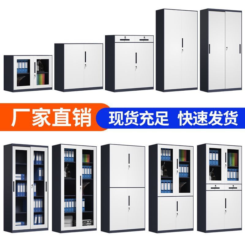 铁皮柜文件柜档案柜凭证柜带锁柜子玻璃柜书柜储物柜图片