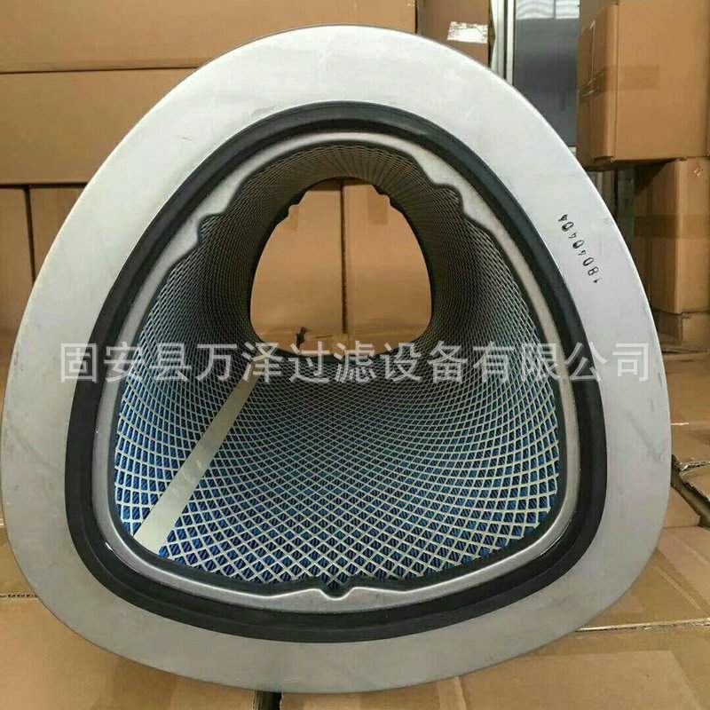 1万泽供应三角形除尘滤筒 焊烟过滤器滤筒 蓝色阻燃除尘滤筒