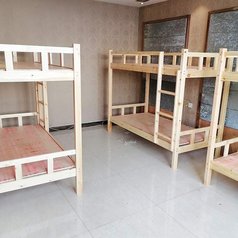 加厚双层全实木床幼儿园午休上下床家用多功能木制上下铺