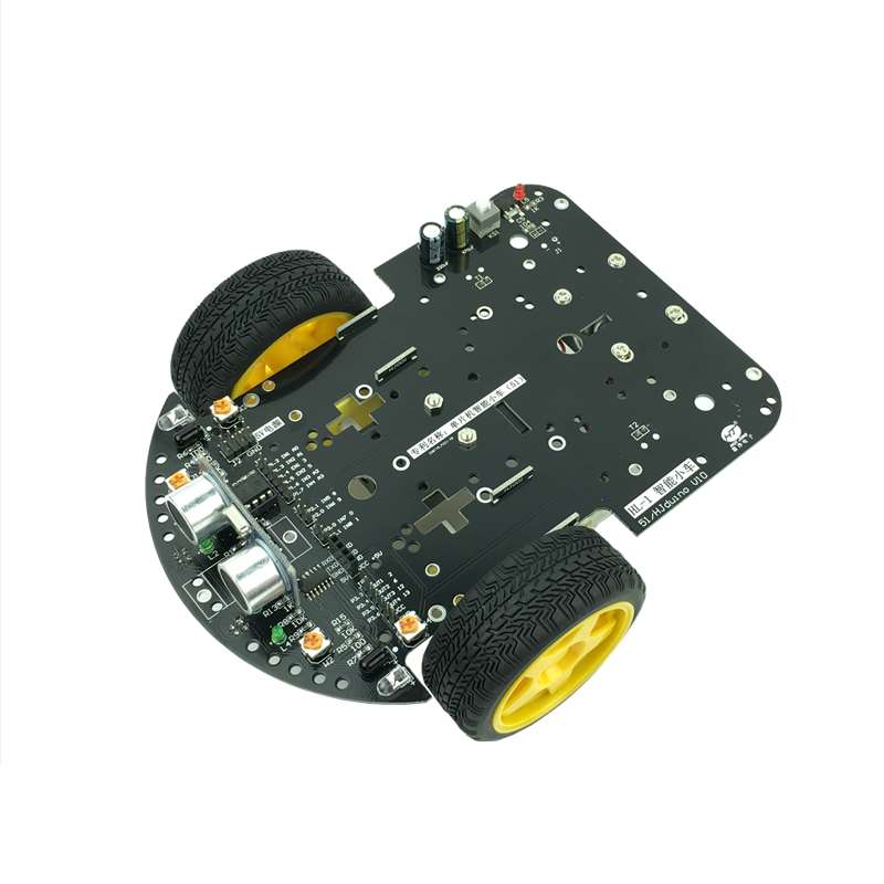 现货2HL1能小智车盘底51 Arduin S循TM3避障迹多功-能二o驱智能小