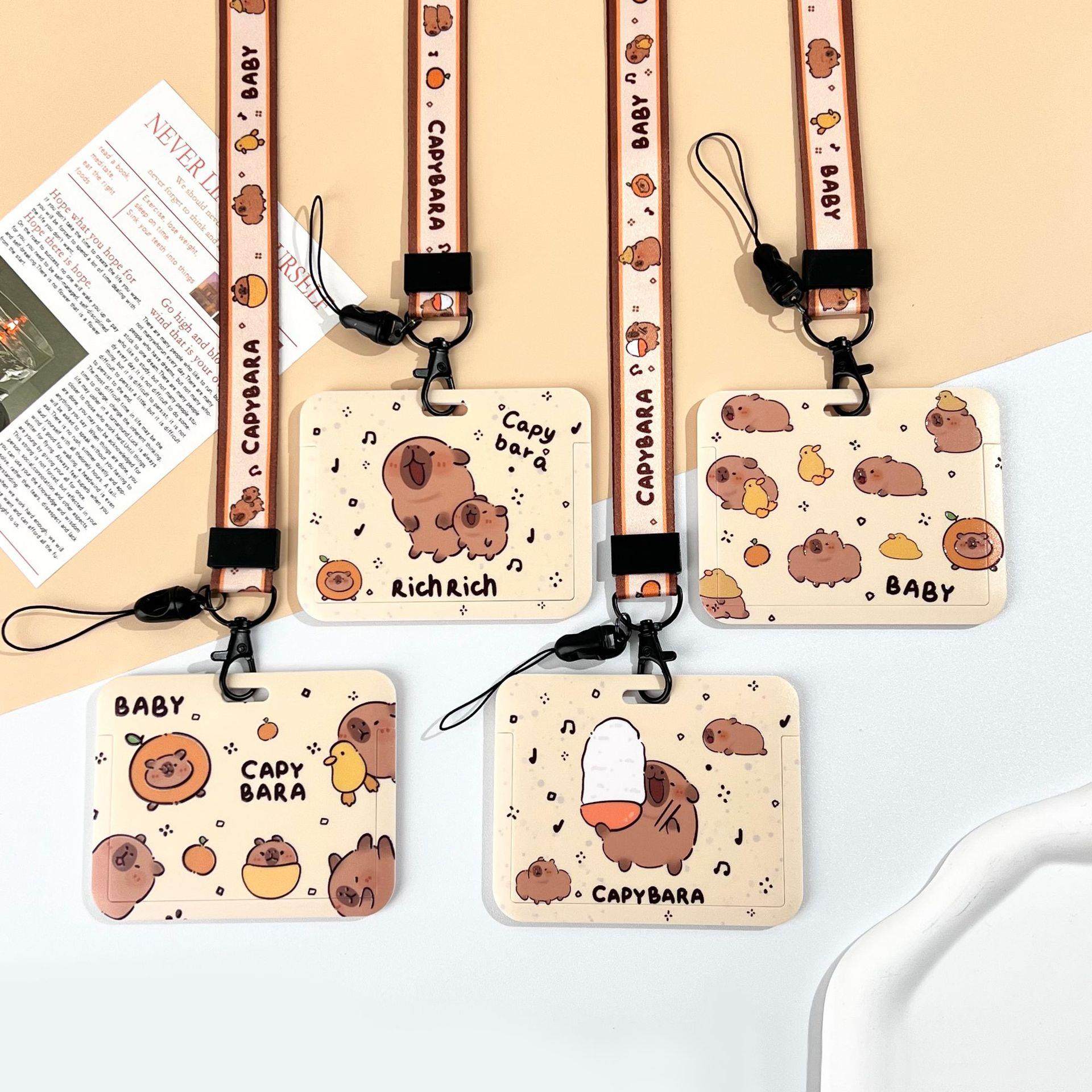 横款卡套可爱卡皮学生校园卡饭卡包ABS滑盖半透明公交IC卡保护套