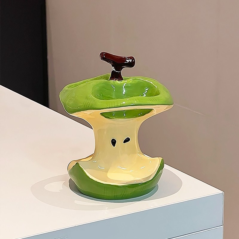 青苹果牙刷架电动牙刷牙膏收纳架卫生间浴室置物架陶瓷摆件高级感