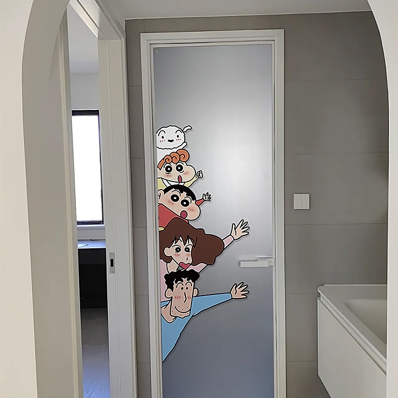 蜡笔小新玻璃贴纸卫生间浴室门贴厨房厕所瓷砖镜子遮丑贴可爱装饰,家居饰品,玻璃膜/贴,淘宝优惠券,粉丝福利购,淘宝优惠卷