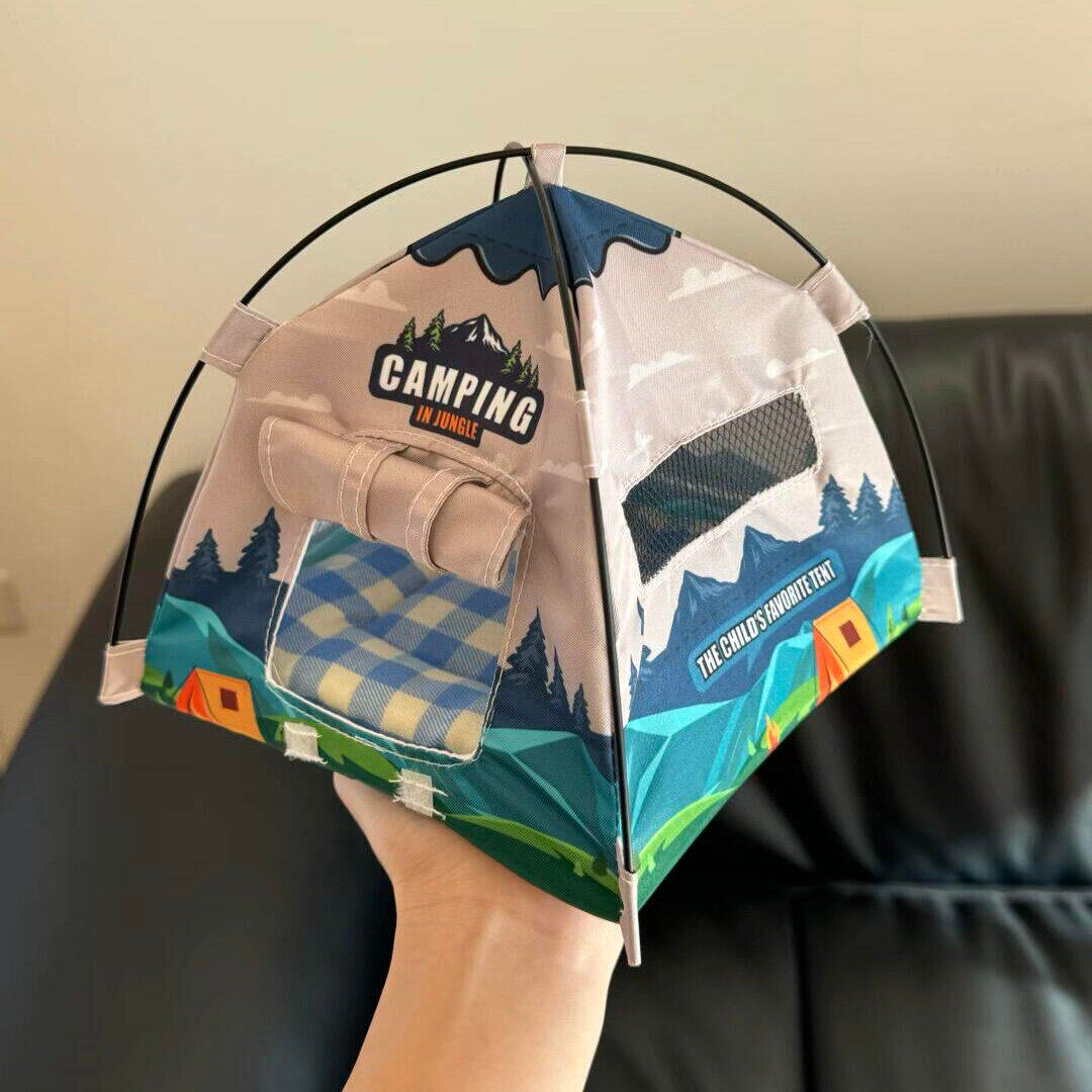 假装在露营!迷你微缩帐篷仿真模型露营模拟娃屋道具儿童玩具摆件