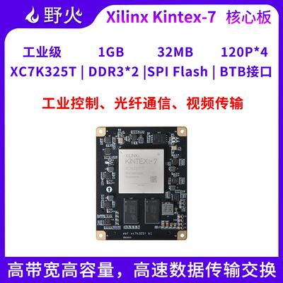 野火FPGA开发板 XILINX Kintex-7 K7核心板 XC7K325T 工业级控制