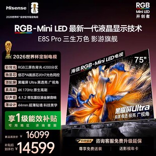 海信RGB-MiniLED电视 E8S Pro 75吋 4200分区 H7芯片 电视机E8Q