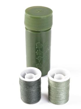 工厂供应军绿色针线筒野外便携实用士兵修补缝补工具含两卷线