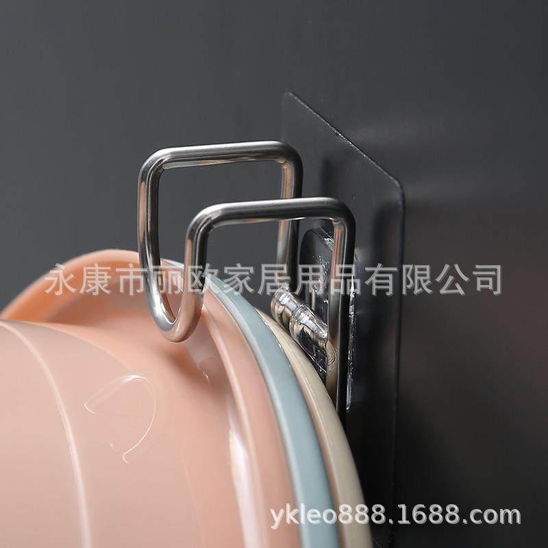 丽欧浴室强力不锈钢脸盆挂钩卫生间无痕免钉粘钩墙壁吸盘挂脸盆架