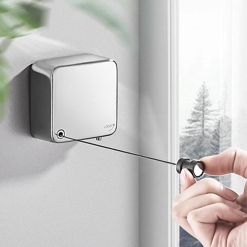 晾衣绳户外晒被子免打孔家用阳台隐形伸缩304不锈钢挂衣服防风绳