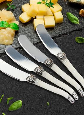 现货黄油刀不锈钢吐司奶酪刀果酱抹刀白色塑料柄奶油芝士刀牛油刀