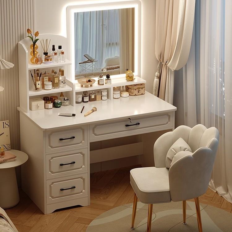 梳妆台卧室简约现代2025新款化妆台镜子主卧化妆柜化妆桌出租房用