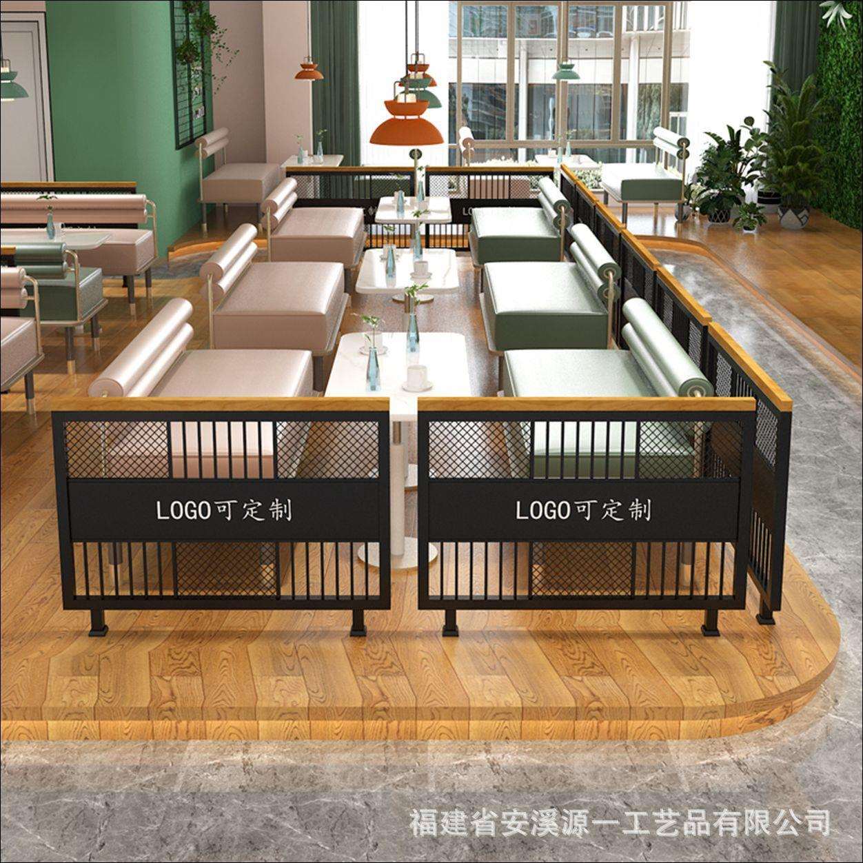 餐厅隔断围栏酒吧饭店过道装饰铁艺护栏花架休闲吧半截屏风隔断墙