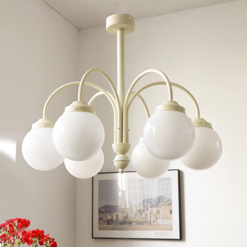 奶油风中古吊灯客厅创意魔豆复古法式北欧现代简约餐厅书房卧室灯