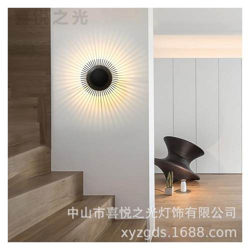 跨境出口极简现代创意LED床头氛围感卧室简约大气玄关走廊壁灯